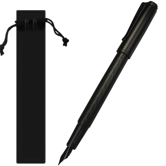 Black Samurai High Quality Fountain Pen Black Forest Excellent Titanium Nib Office School Supplies Writing Smooth Ink Pens