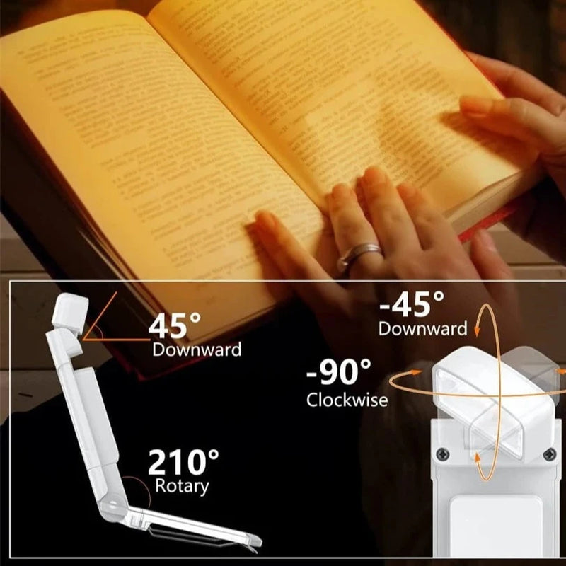 Book Light with Timer USB Rechargeable 3 Colors & 5 Brightness Reading Light Clip-On Read Lamp Bookmark Night Light Book Lamp