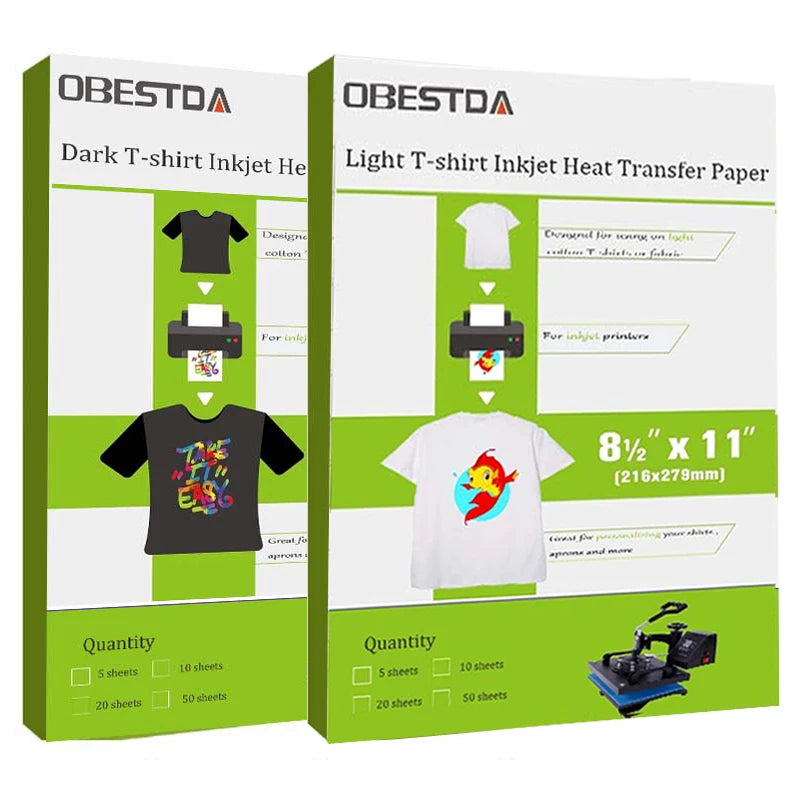 Factory Direct 10 Pcs A4 Inkjet Heat Transfer Sublimation Printing Paper T-Shirt Light Dark Black Fabric Transfer Paper