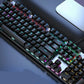 GK410 104 Keys Metal Panel Mechanical Keyboard RGB Light Green Black Tea Axis Esports Full Non-Impact Game Computer Keyboard