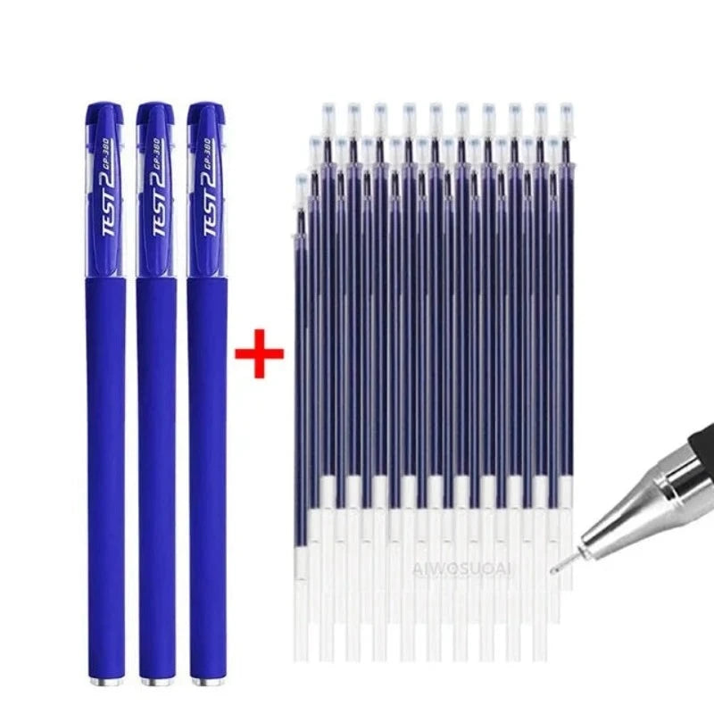 Gel Pens Set 0.5Mm Black Blue Red Refill Gel Pen Bullet Tip School & Office Supplies Stationery Kawaii Accessories Stationery