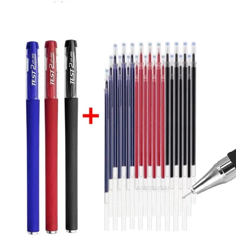 Gel Pens Set 0.5Mm Black Blue Red Refill Gel Pen Bullet Tip School & Office Supplies Stationery Kawaii Accessories Stationery