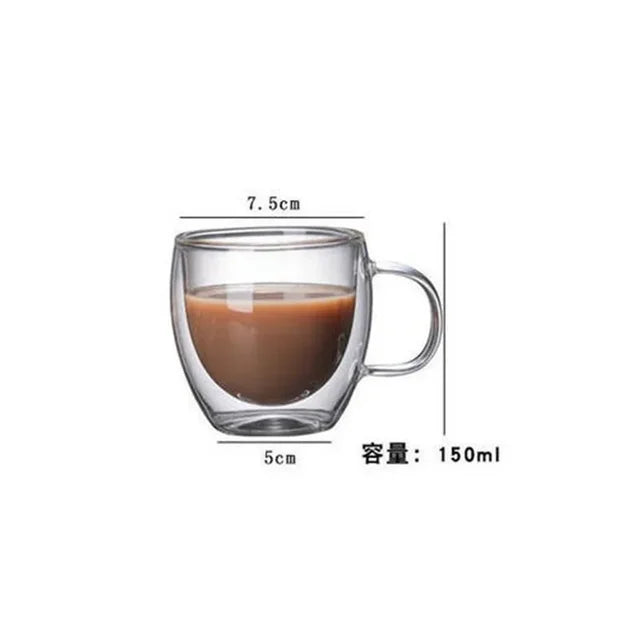 Heat Resistant Double Wall Glass Cup High Borosilicate Glass Mug Beer Juice Coffee Water Cups Transparent Cup Drinkware Gift