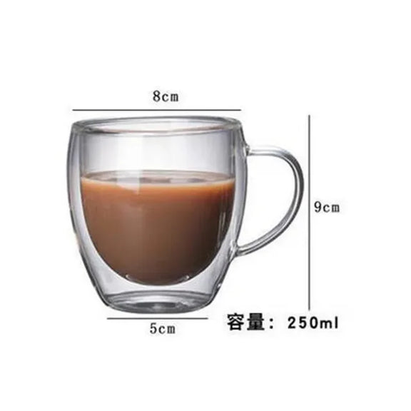 Heat Resistant Double Wall Glass Cup High Borosilicate Glass Mug Beer Juice Coffee Water Cups Transparent Cup Drinkware Gift