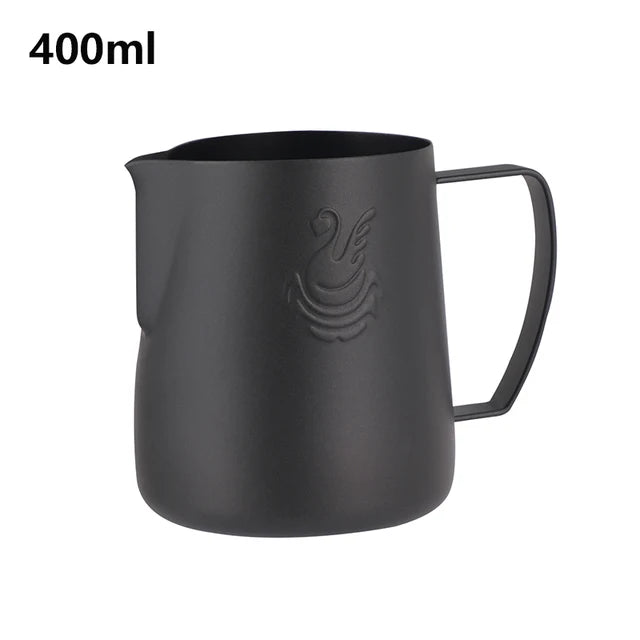 JIBBI Milk Steaming Frothing Pitcher Stainless Steel Non-Stick Milk Jug Pull Flower Cup Perfect for Coffee Cappuccino Latte Art