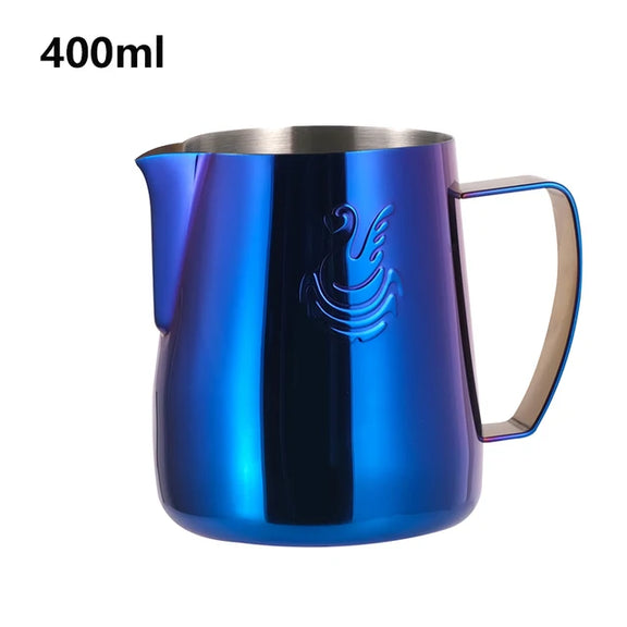 JIBBI Milk Steaming Frothing Pitcher Stainless Steel Non-Stick Milk Jug Pull Flower Cup Perfect for Coffee Cappuccino Latte Art