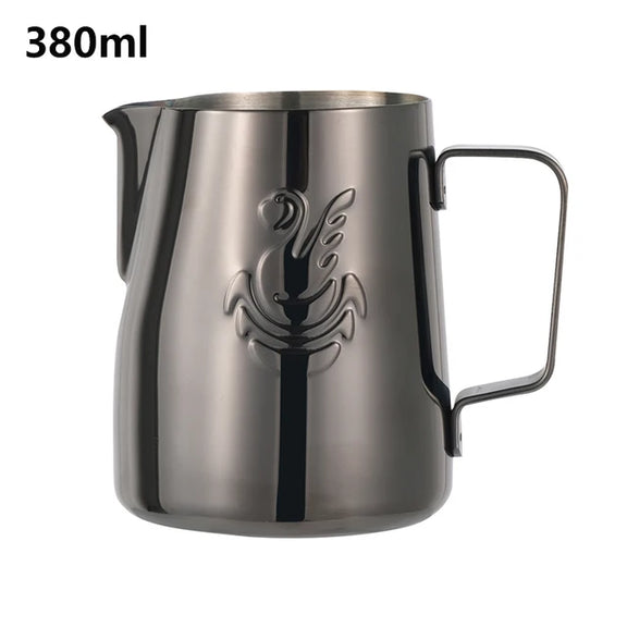 JIBBI Milk Steaming Frothing Pitcher Stainless Steel Non-Stick Milk Jug Pull Flower Cup Perfect for Coffee Cappuccino Latte Art