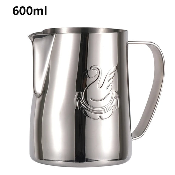 JIBBI Milk Steaming Frothing Pitcher Stainless Steel Non-Stick Milk Jug Pull Flower Cup Perfect for Coffee Cappuccino Latte Art