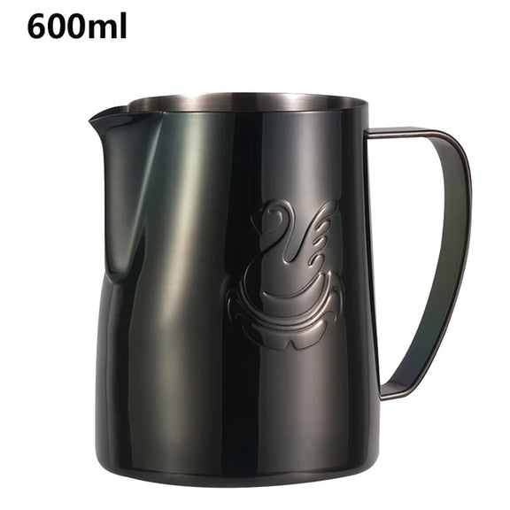 JIBBI Milk Steaming Frothing Pitcher Stainless Steel Non-Stick Milk Jug Pull Flower Cup Perfect for Coffee Cappuccino Latte Art