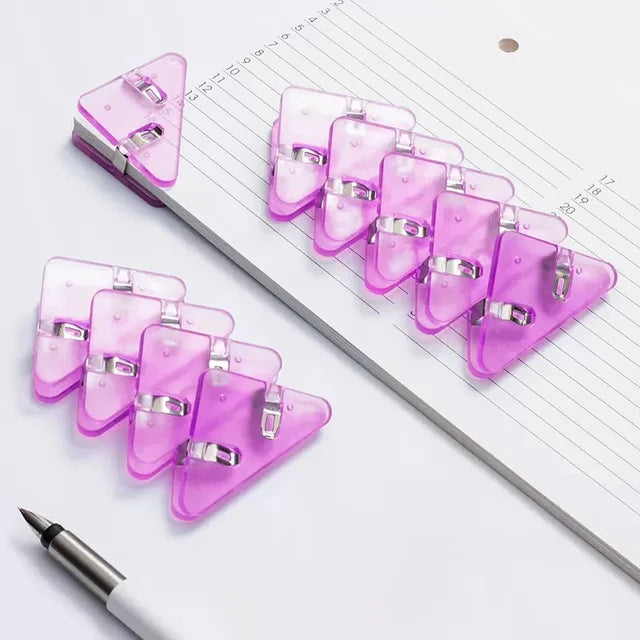 Kawaii 5Pcs Triangle Corner Clips File Paper Clips File Index Photo Clamp Page Holder Korean Stationery Office Desk Organizer