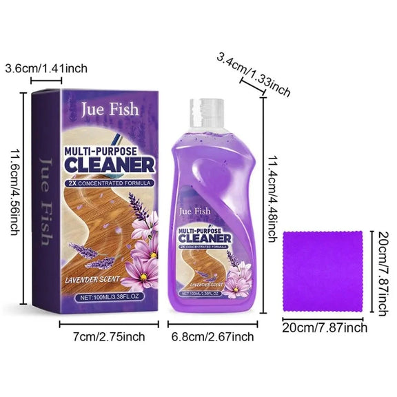 Lavender Floor Cleaner 100Ml with Cleaning Cloth Concentrated Formula Purple Liquid Multi-Purpose Professional Household Cleaner