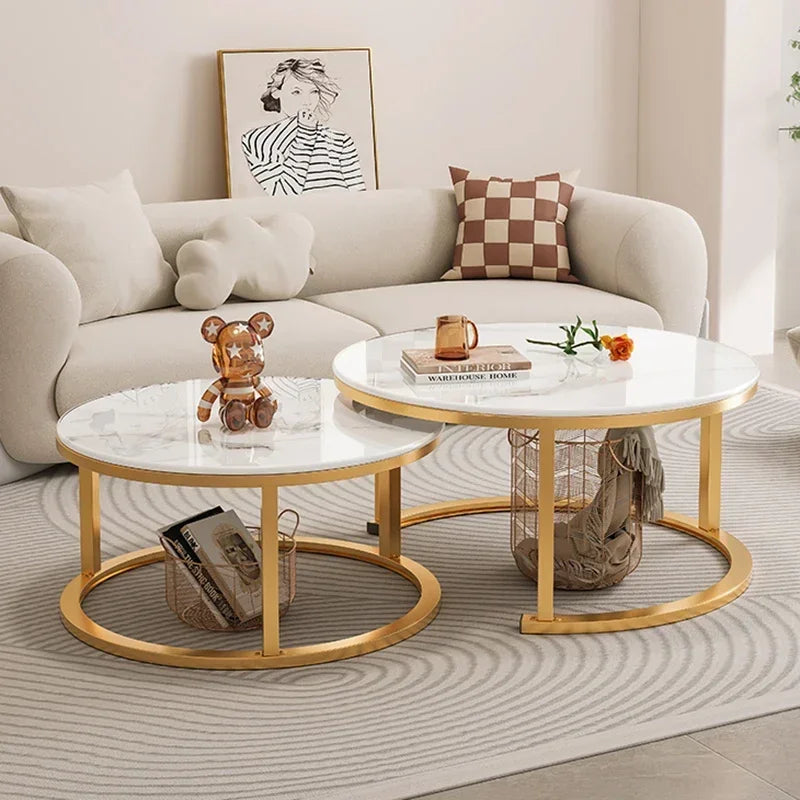 Elegant Marble Extendable Coffee Table Organizer