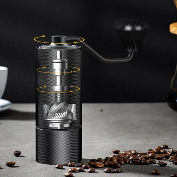 Manual Coffee Grinder CNC Stainless Steel Professional Double Bearing Adjustable Hand Burr Coffee Bean Grinding