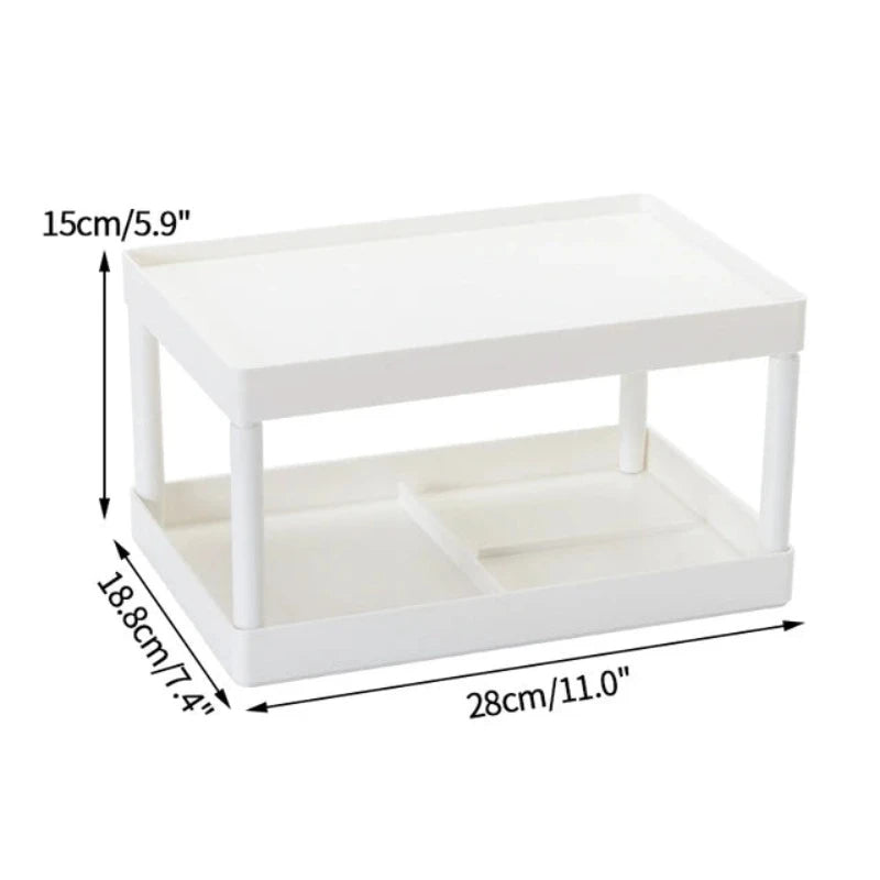 Multifunctional Shelves Double-Layer Storage Shelf Desktop Storage Rack Plastic Desk Shelves Cosmetic Sundries Organizer Storage