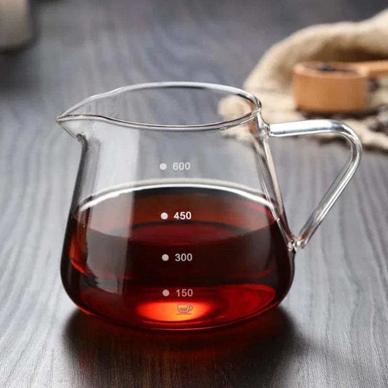 400/600ML Coffee Pot Glass Coffee Teapot Reusable Coffee Server Juice Coffee Kettle Coffee Carafe without Filter Cup