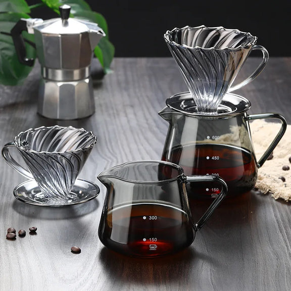 400/600ML Coffee Pot Glass Coffee Teapot Reusable Coffee Server Juice Coffee Kettle Coffee Carafe without Filter Cup