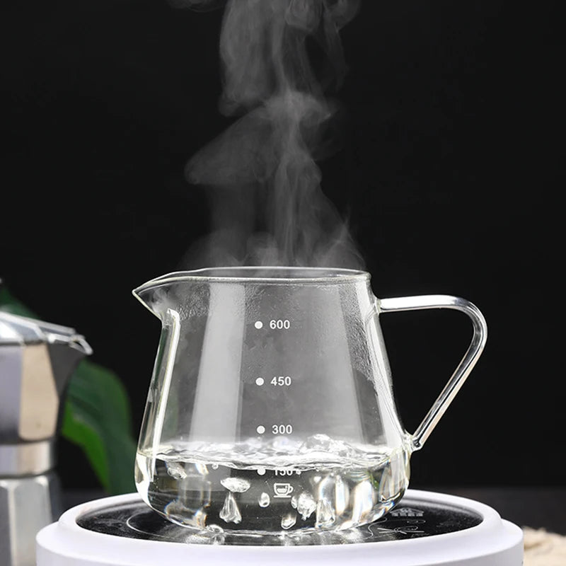 400/600ML Coffee Pot Glass Coffee Teapot Reusable Coffee Server Juice Coffee Kettle Coffee Carafe without Filter Cup