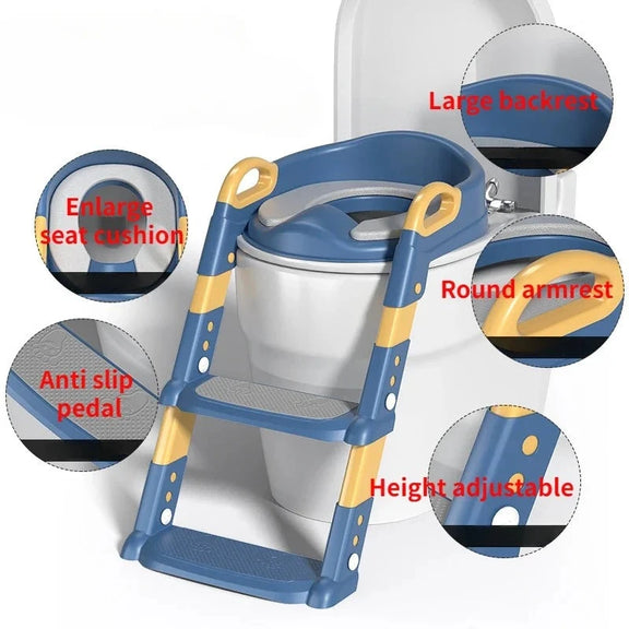 New Stepped Children'S Toilet Foldable Foot Stool Multi-Functional Toilet Boy Girl Baby Toilet Training Potty Ladder for Kids