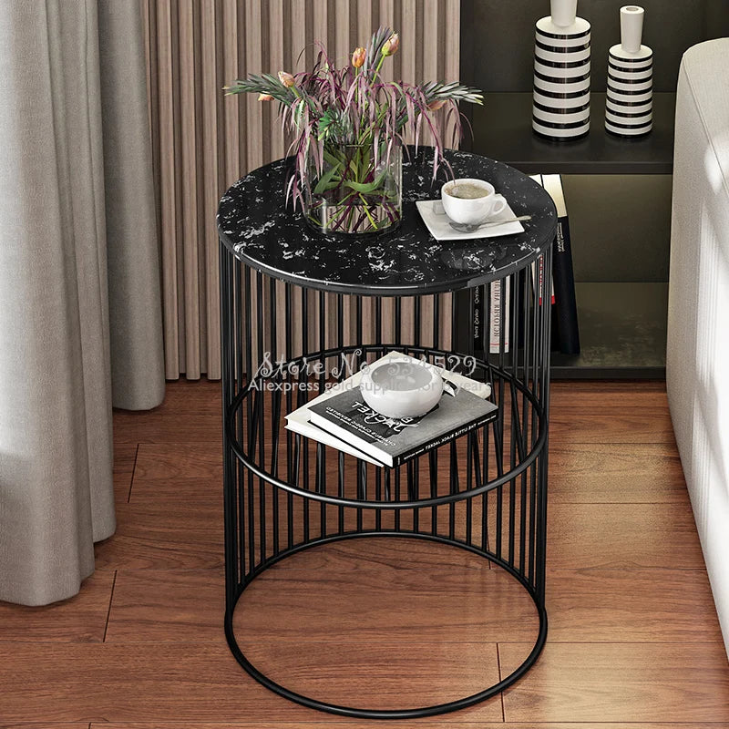 Elegant Nordic Wrought Iron Corner Side Table