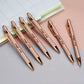 Personalized Carving LOGO Metal Creative Rose Gold Ballpoint Pen Customized Engraved Name Gift School Stationery Office Supplies