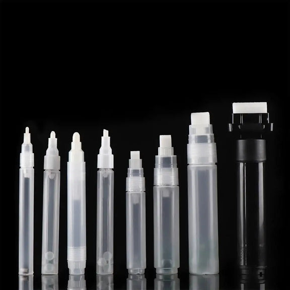 Refillable Ink Plastic Repeatable Use Transparent Paint Pen Accessories Empty Rod Graffiti Pens Liquid Chalk Marker