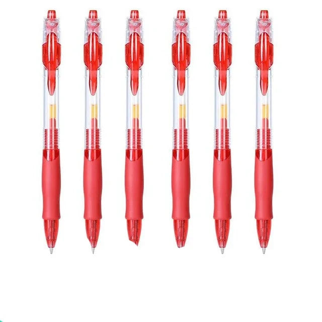 Roise Retractable Gel Pens Set Black/Red/Blue Ink Ballpoint for Writing Refills Office Accessories School Supplies Stationery