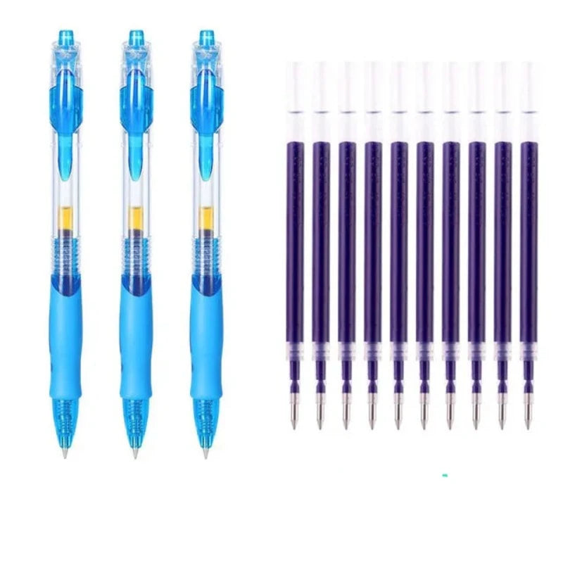 Roise Retractable Gel Pens Set Black/Red/Blue Ink Ballpoint for Writing Refills Office Accessories School Supplies Stationery