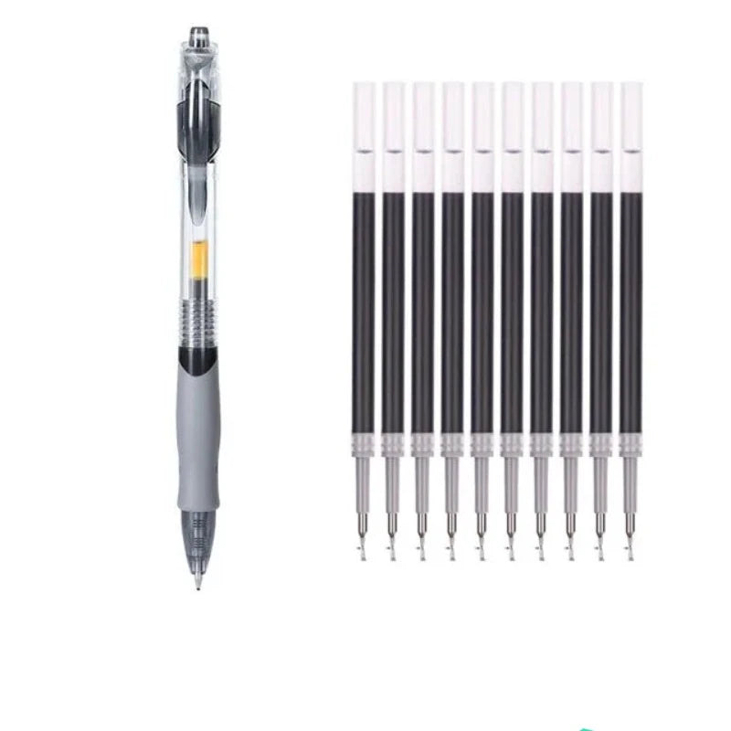 Roise Retractable Gel Pens Set Black/Red/Blue Ink Ballpoint for Writing Refills Office Accessories School Supplies Stationery