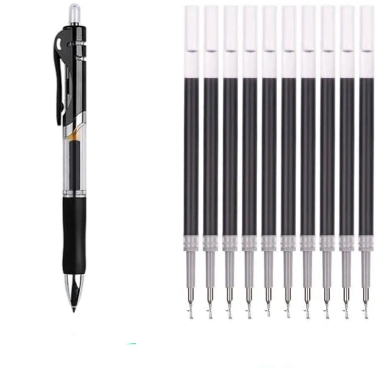 Roise Retractable Gel Pens Set Black/Red/Blue Ink Ballpoint for Writing Refills Office Accessories School Supplies Stationery