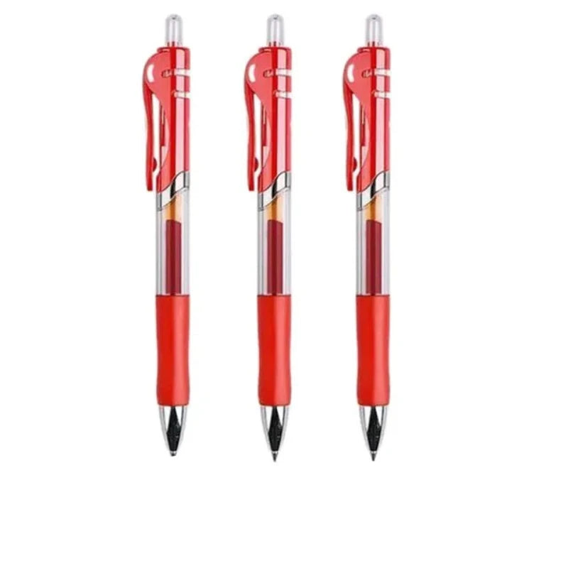 Roise Retractable Gel Pens Set Black/Red/Blue Ink Ballpoint for Writing Refills Office Accessories School Supplies Stationery