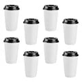 50 Pcs Takeaway Cups Paper Espresso Coffee Lids Hot Drink Treated