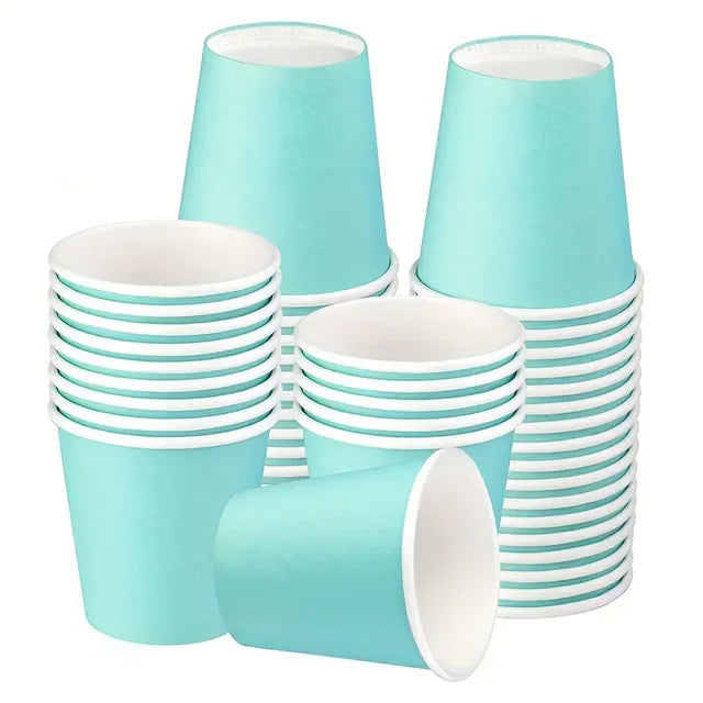 100PCS Greenery Paper Cup 9oz Disposable Coffee