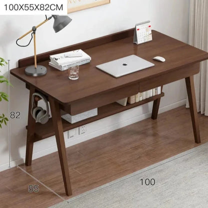 Simple Desk with Solid Wood Legs