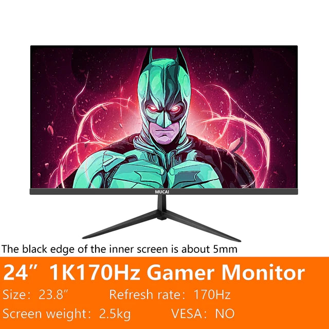 MUCAI 24 Inch Monitor 144Hz LCD Display