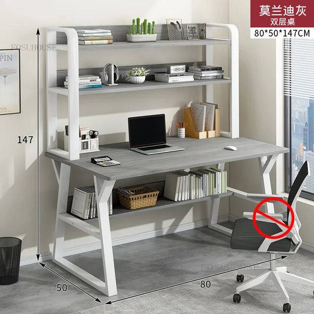 Space-saving desktop desks with built-in storage