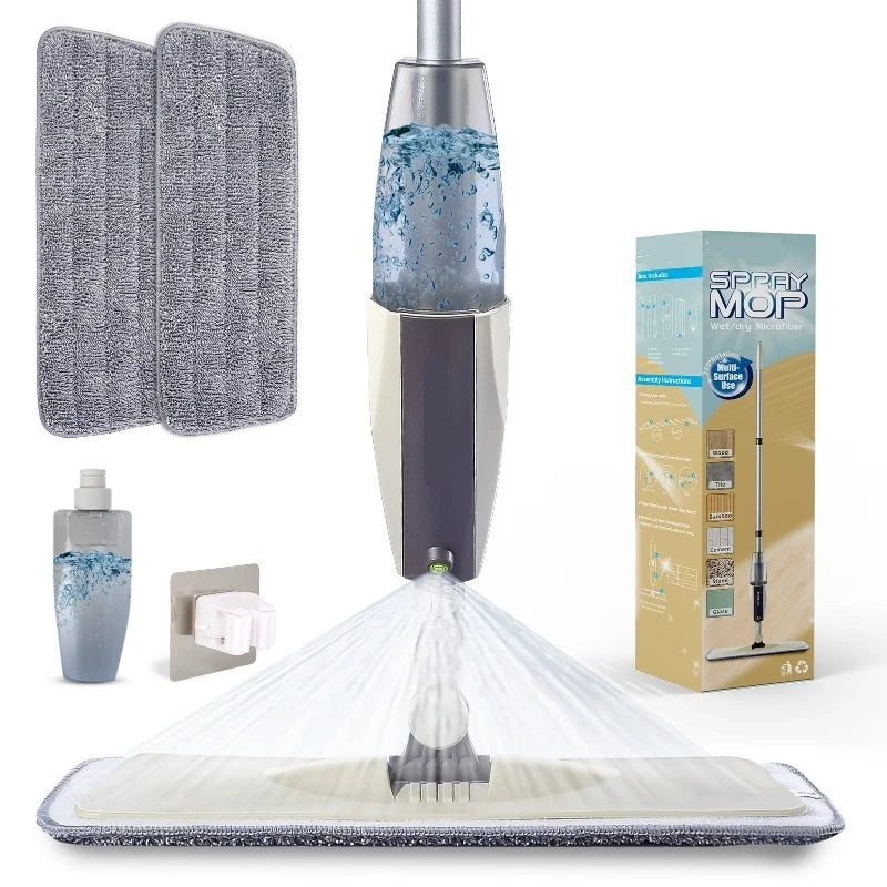 Spray Mop Broom Set Magic Flat Mops for Floor Home Cleaning Tool Brooms Household with Reusable Microfiber Pads Rotating Mop