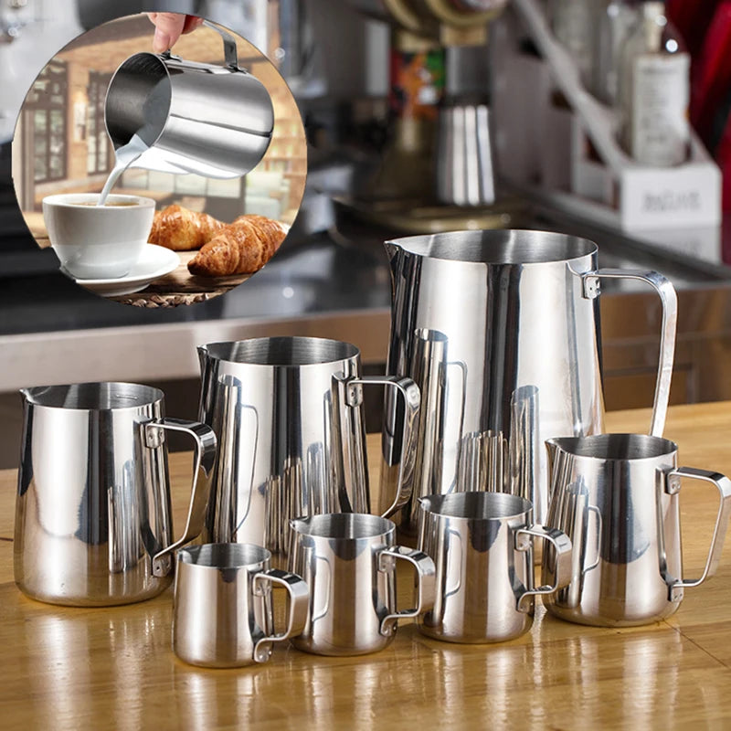 Stainless Steel Milk Frothing Pitcher Espresso Steam Coffee Barista Craft Latte Cappuccino Milk Cream Cup Frothing Jug Pitcher