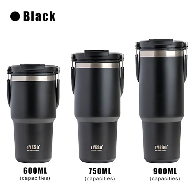 Stainless Steel Thermos Bottle Tyeso Coffee Cup Portable Insulation Cold and Hot Travel Fitness Mug Leakproof Vacuum Flask