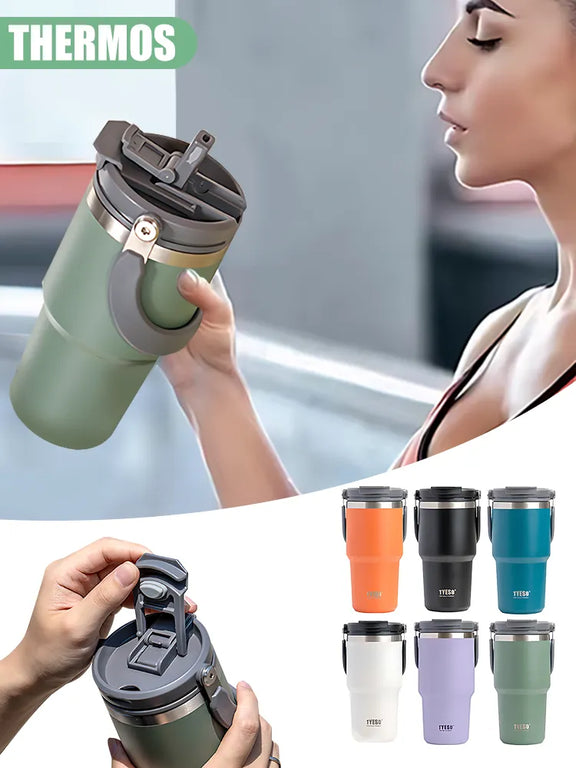 Stainless Steel Thermos Bottle Tyeso Coffee Cup Portable Insulation Cold and Hot Travel Fitness Mug Leakproof Vacuum Flask