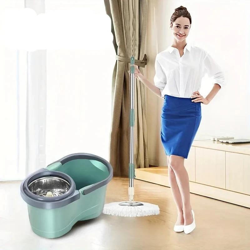 Suit, Automatic Rotating Mop /3Pcs Mop Replacement Head, Clean Microfiber Tow Bucket Lazy Magic Mop Bucket.