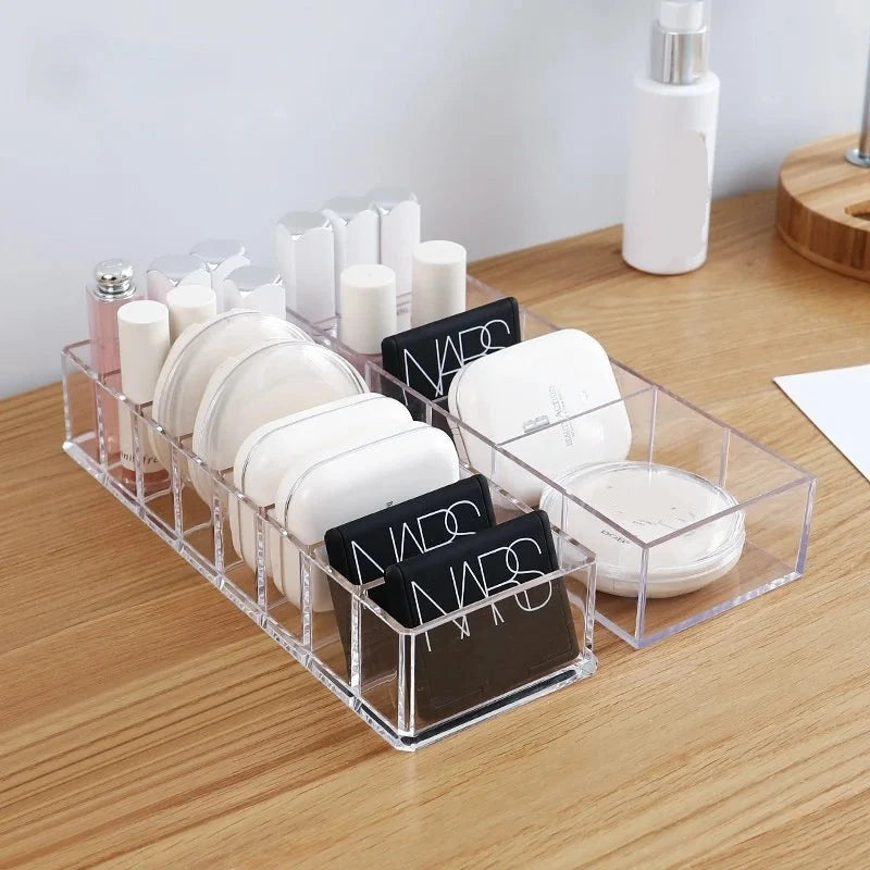 Transparent Acrylic Cosmetics Storage Box Makeup Holder Jewelry Make up Organizer for Home Plastic Desktop Storage Boxes