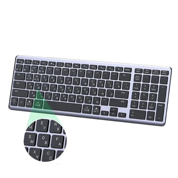 Keyboard Wireless Bluetooth 5.0 2.4G Russian/Korean/En 99 Keycaps for Macbook Ipad PC Tablet USB C Rechargeable Keyboard