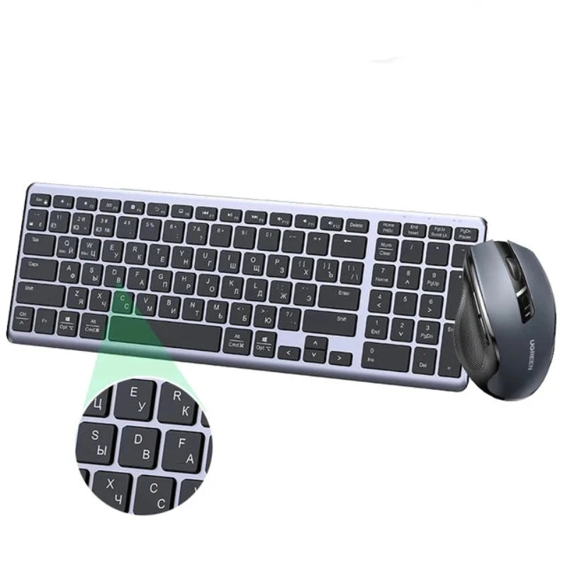 Keyboard Wireless Bluetooth 5.0 2.4G Russian/Korean/En 99 Keycaps for Macbook Ipad PC Tablet USB C Rechargeable Keyboard