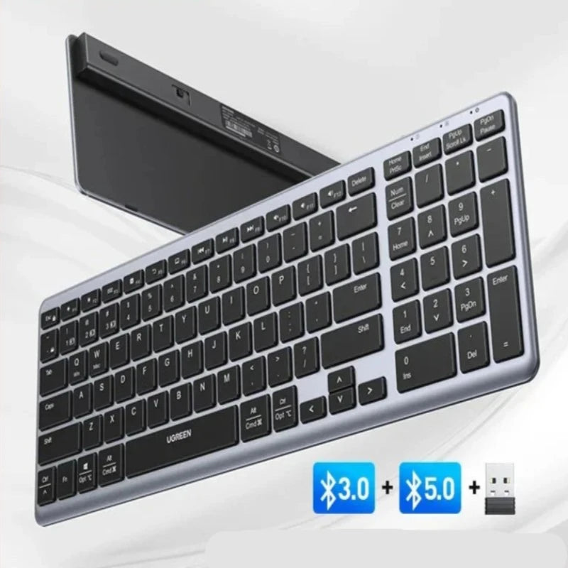 Keyboard Wireless Bluetooth 5.0 2.4G Russian/Korean/En 99 Keycaps for Macbook Ipad PC Tablet USB C Rechargeable Keyboard