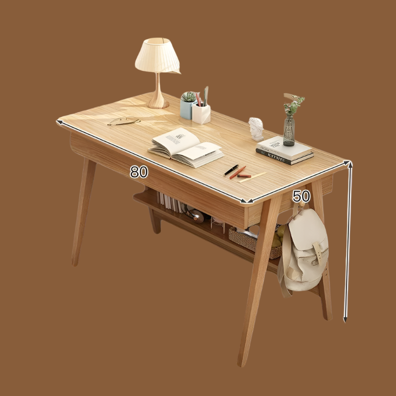 Simple Desk with Solid Wood Legs