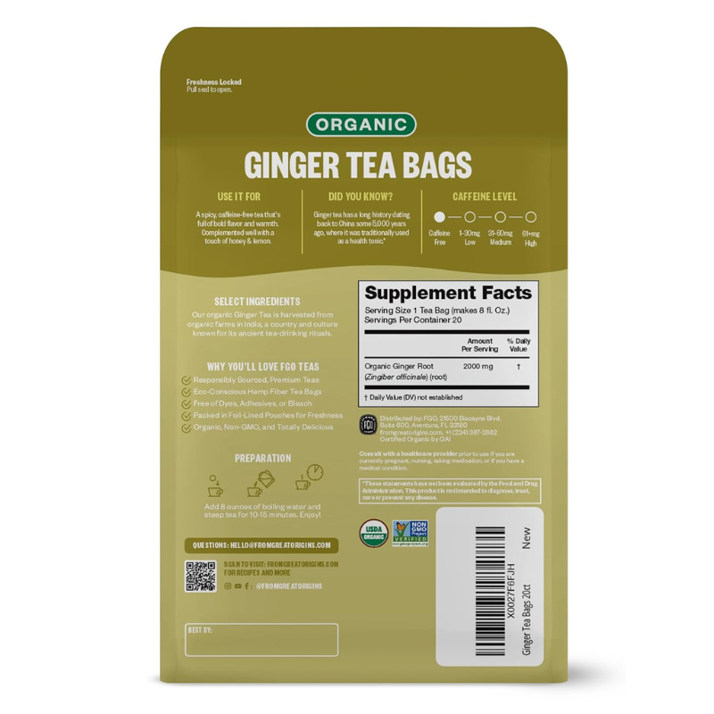 Organic Green Tea Eco-Conscious Tea Bags