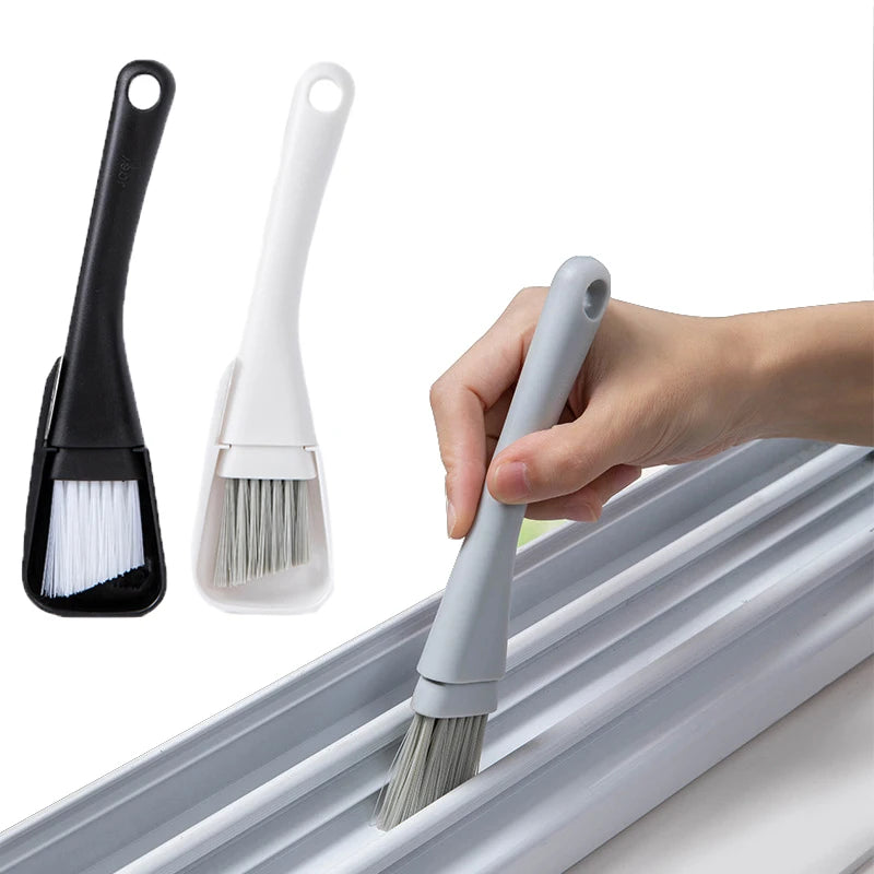 Window Groove Cleaning Brush Windows Slot Cleaner for Door Floor Gap Keyboard Brush+Dustpan 2 in 1 Household Cleaning Tools Kit