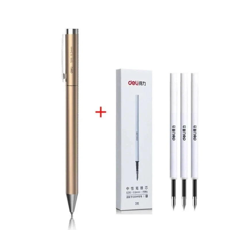 Xiaomi Deli Metal Gel Pen Rollerball Caneta Ручка Ballpoint 0.5MM Signing Pens for Office Students Business Stationary Supplies