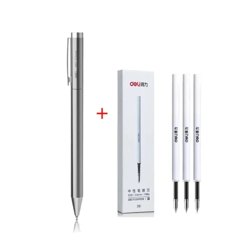 Xiaomi Deli Metal Gel Pen Rollerball Caneta Ручка Ballpoint 0.5MM Signing Pens for Office Students Business Stationary Supplies