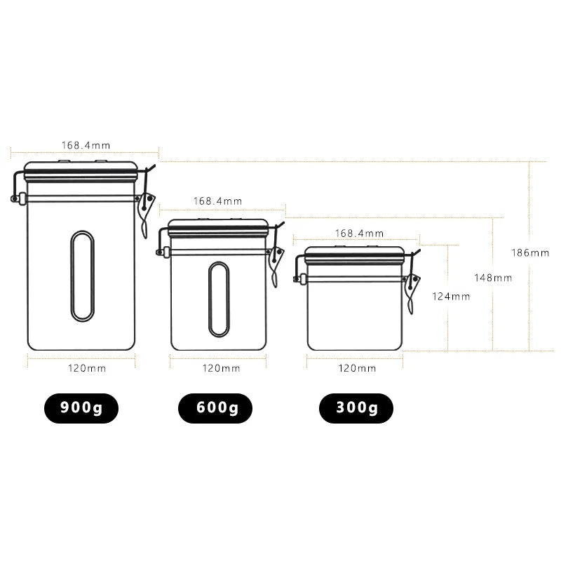 Coffee Canister, Airtight Stainless Steel Kitchen Food Storage Container with Date Tracker and Scoop for Grounds Coffee